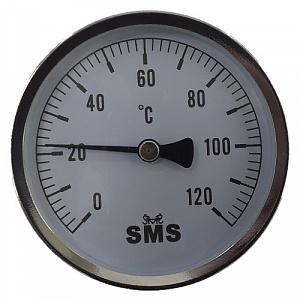 Термометр 80-50 1/2 биметаллический погружной  (задн. акс. подключен)  (0-120) SMS