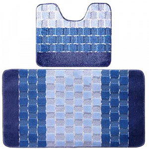 Комплект ковриков для в/к BANYOLIN SILVER из 2 шт 60х100/50х60см (голубой)