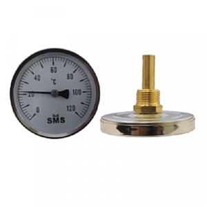 Термометр 63-50 1/2 биметаллический погружной  (задн. акс. подключен)  (0-120) 