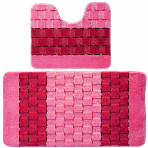Комплект ковриков для в/к BANYOLIN SILVER из 2 шт 60х100/50х60см (розовый)