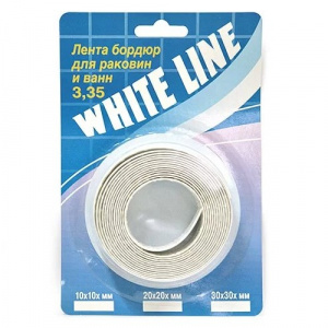 Лента  бордюрная WHITE LINE 10*10мм 3,35м белая
